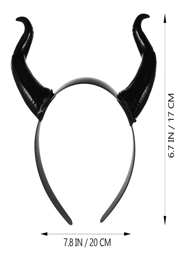 SUFUNNY Devil Horns Headband Cosplay Horn Hair Hoop Gothic Halloween Dress Up Hair Accessories Halloween Party Carnival Costume - Image 3